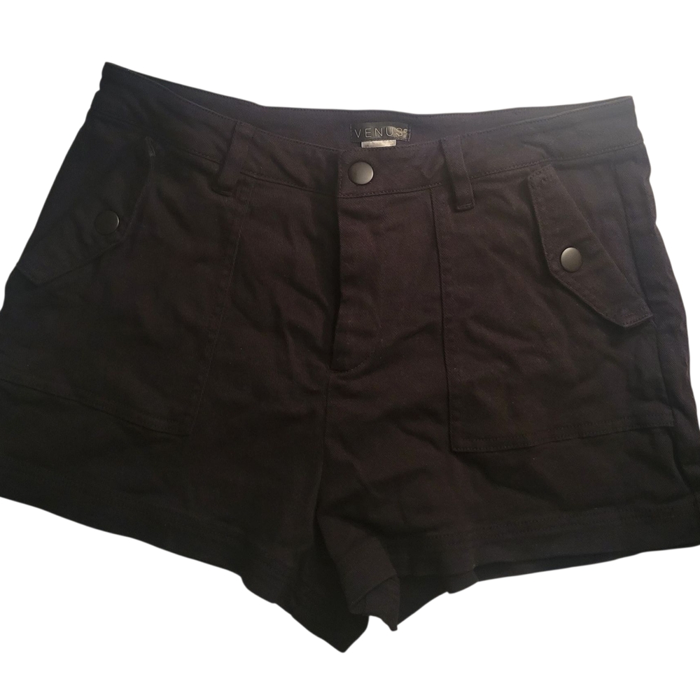 VENUS Black Cargo Shorts Classic Design